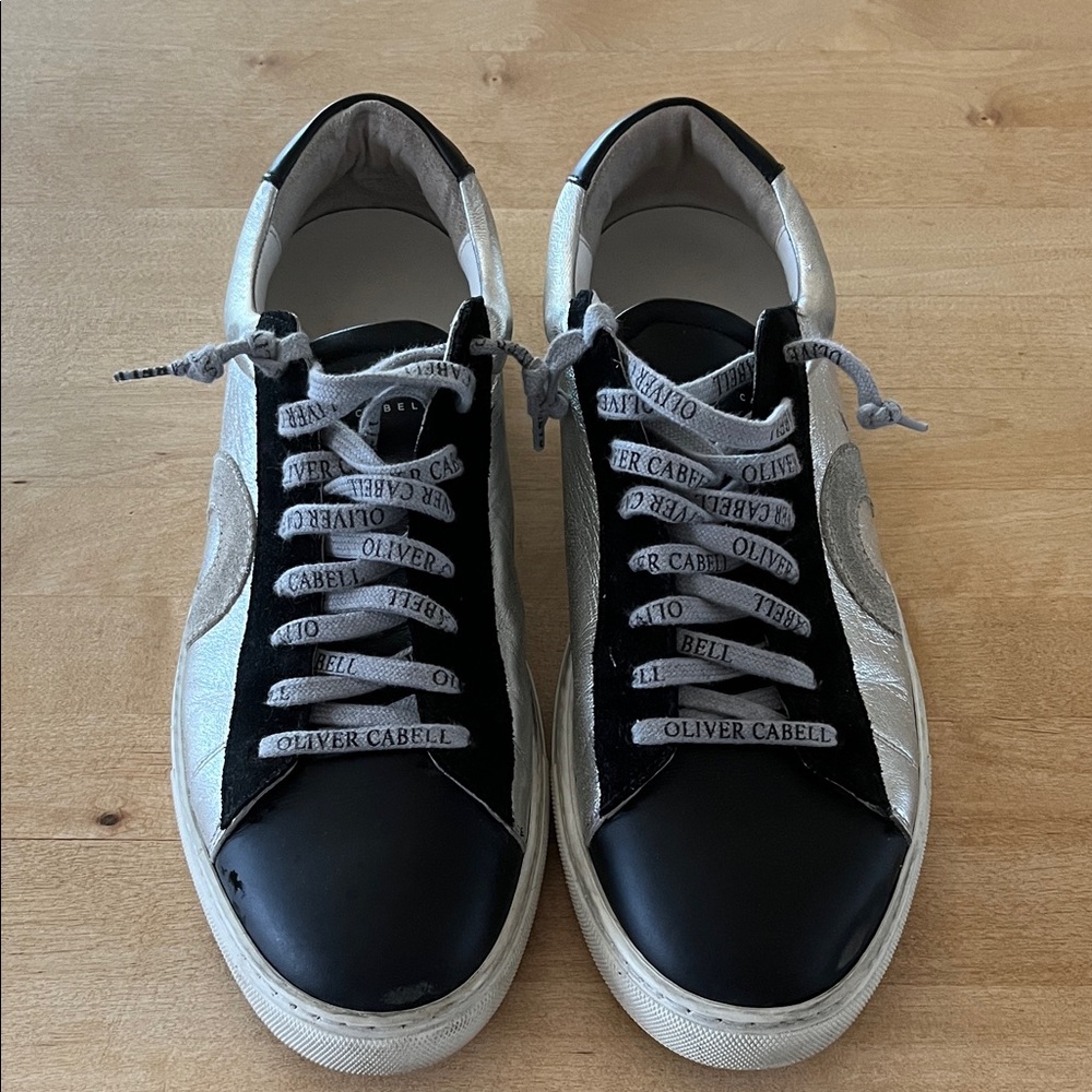Oliver Cabell Black and Silver Women’s Low 1 Ivy Shoes